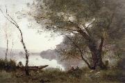 Jean Baptiste Camille  Corot THe boatman of mortefontaine USA oil painting artist